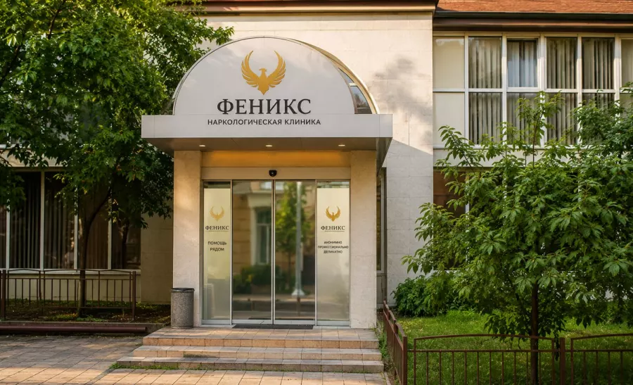 Вход в наркологическую клинику «Феникс» в Кириллове